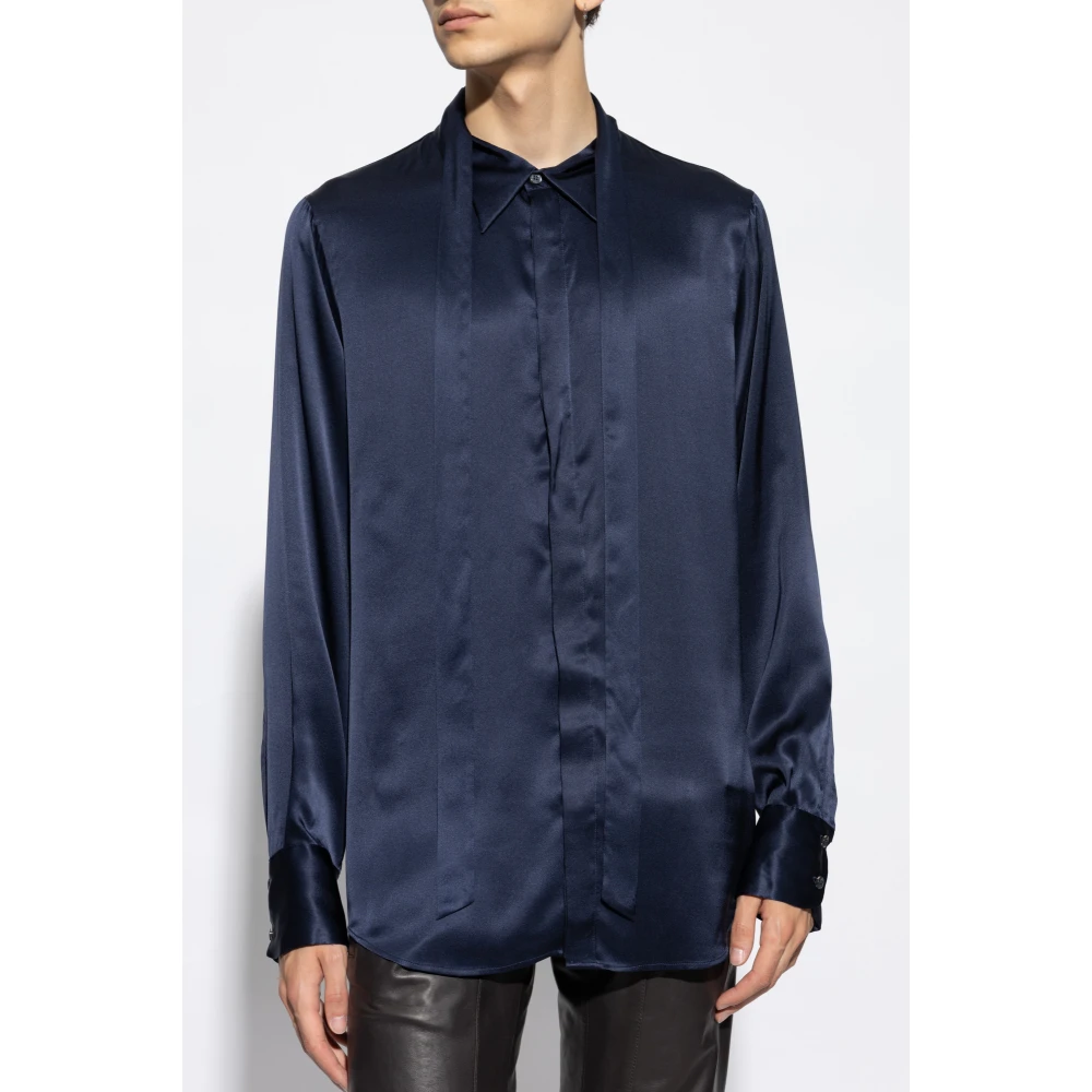 Dsquared2 Zijden overhemd Blue Heren
