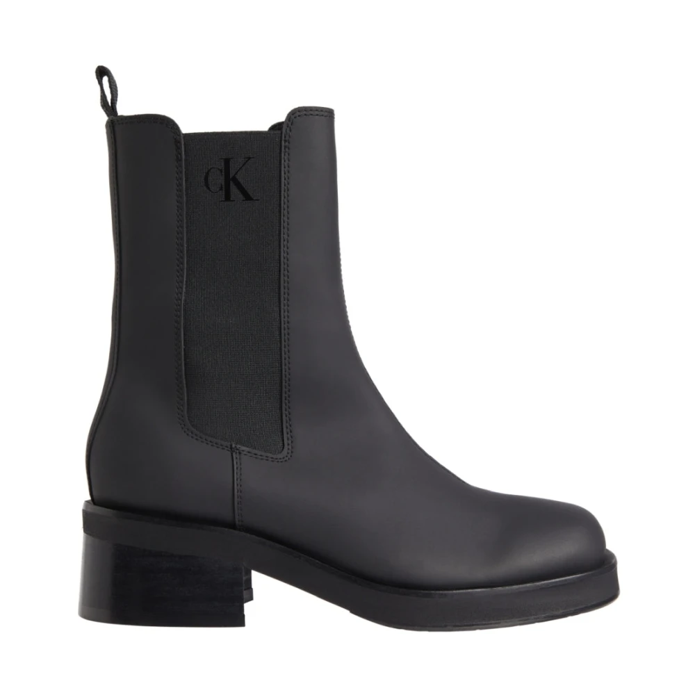 Calvin Klein Jeans Women's Black Chelsea Boots, 4 Uk, Biker Chelsea Ankle Boots