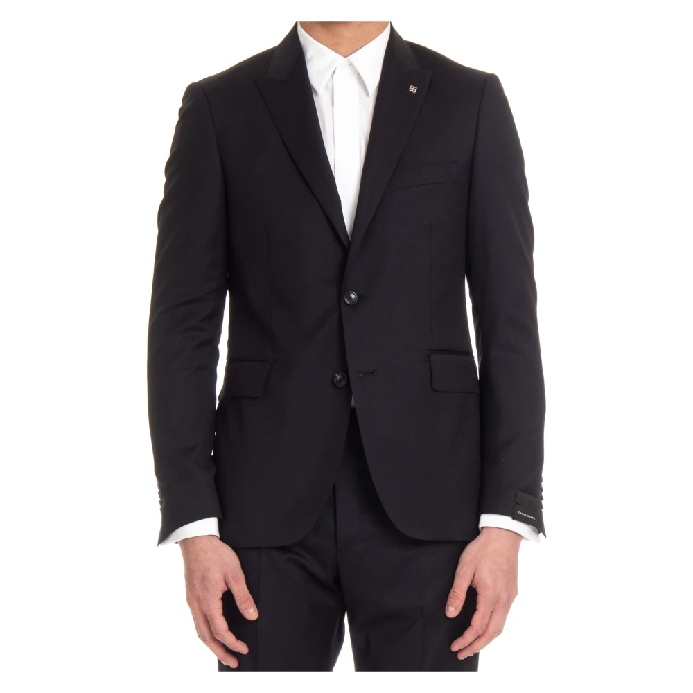 Tagliatore Blauwe Wollen Jurk met Zakken Blue Heren