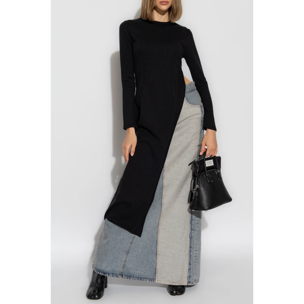 MM6 Maison Margiela Lange top met split Black Dames