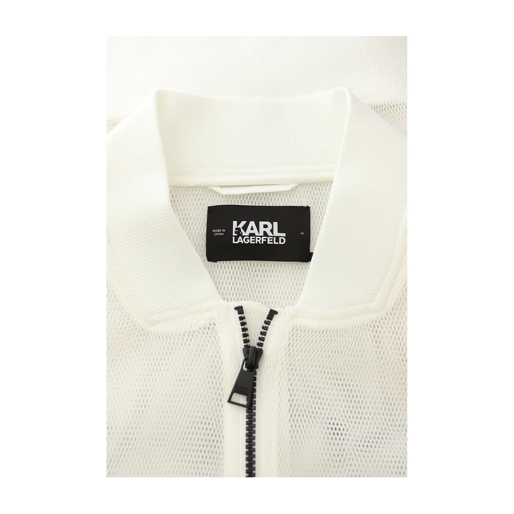 Karl Lagerfeld Witte Mesh Bomber Jas White Dames