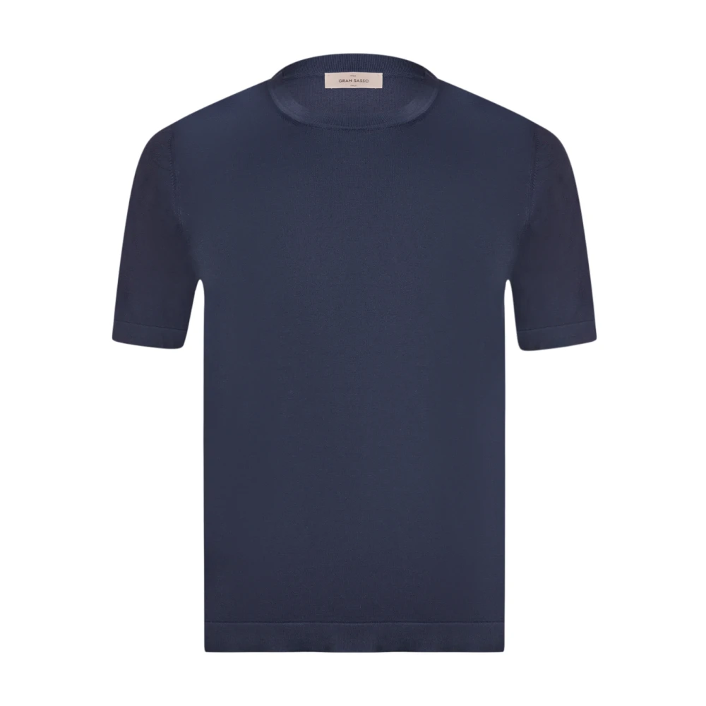 Gran Sasso Uomo Blu - T-Shirt Girocollo In Cotone - Tops - L