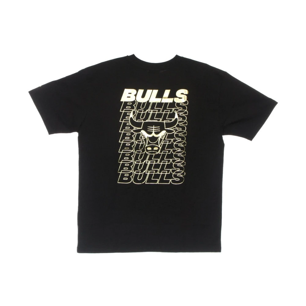 new era Chicago Bulls Metallic Print Tee Black Heren