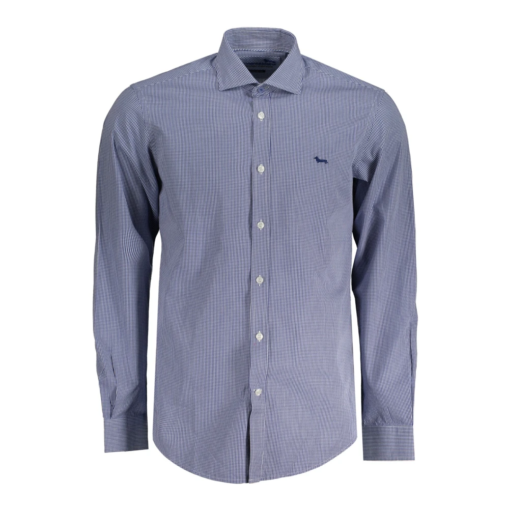 Harmont & Blaine Blauw geruite overhemd met lange mouwen Blue Heren