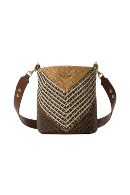 Jacquard Raffia Bucket Bag