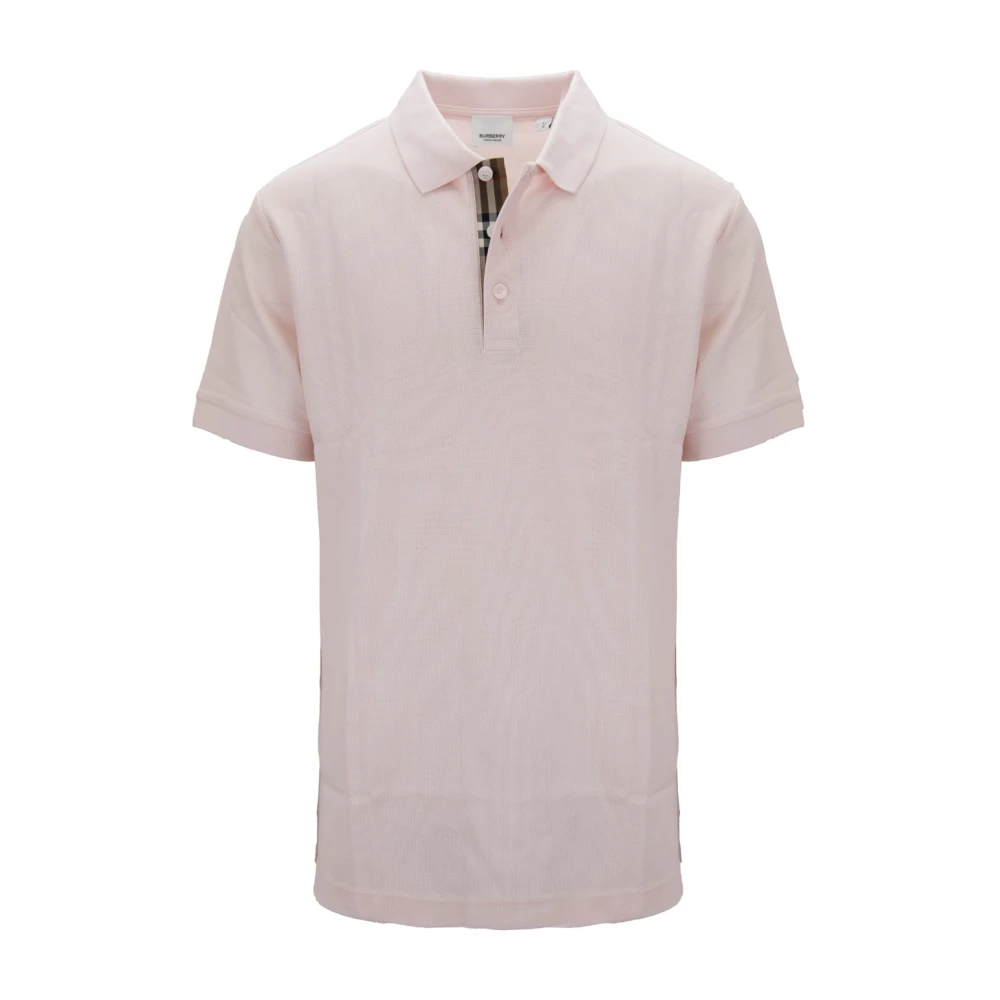 Burberry Men's Pink Polo Shirts, Xl, Button Polo Shirt