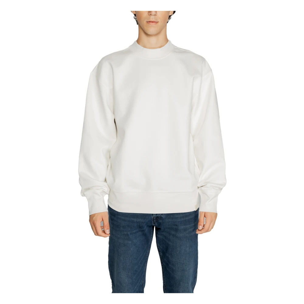 Calvin Klein Jeans Men's White Sweatshirts, M, Eco-Friendly Sweatshirt Collection