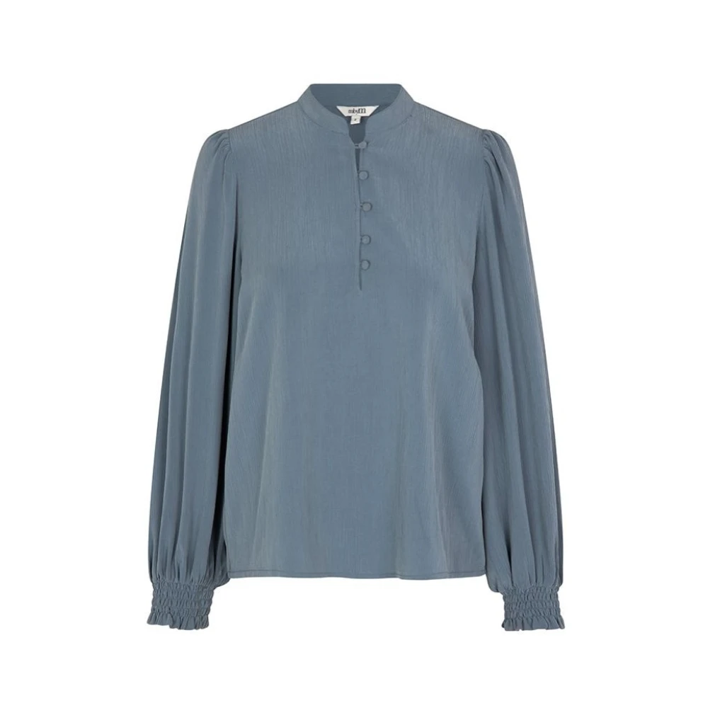 MbyM Blauwe Edeline Mandarin Kraag Blouse Blue Dames