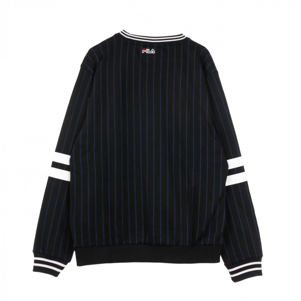 Fila Gestreepte Sportieve Crew Sweatshirt Black Heren