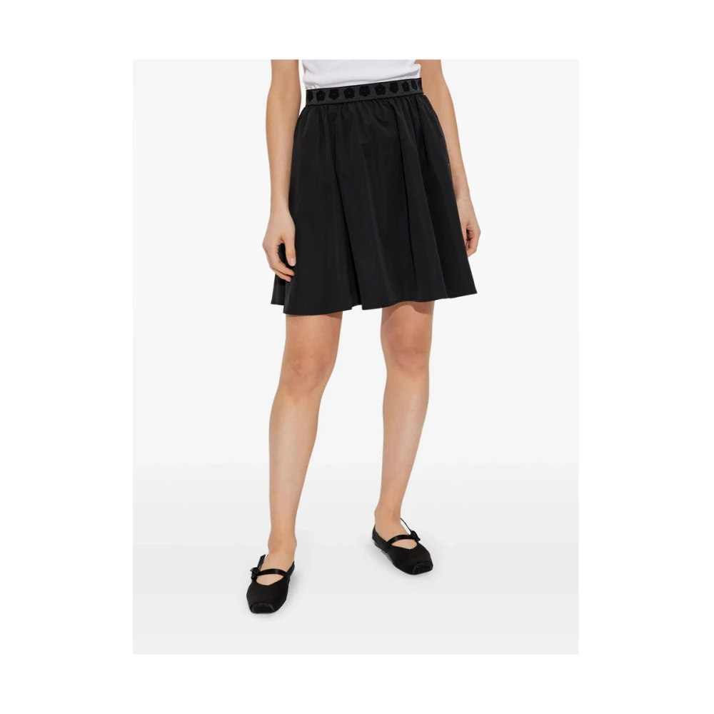 Kenzo Zwarte Rok met Elastische Tailleband en Zakken Black Dames