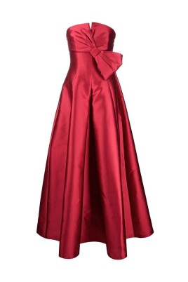 red-strapless-bow-detail-a-line-dress