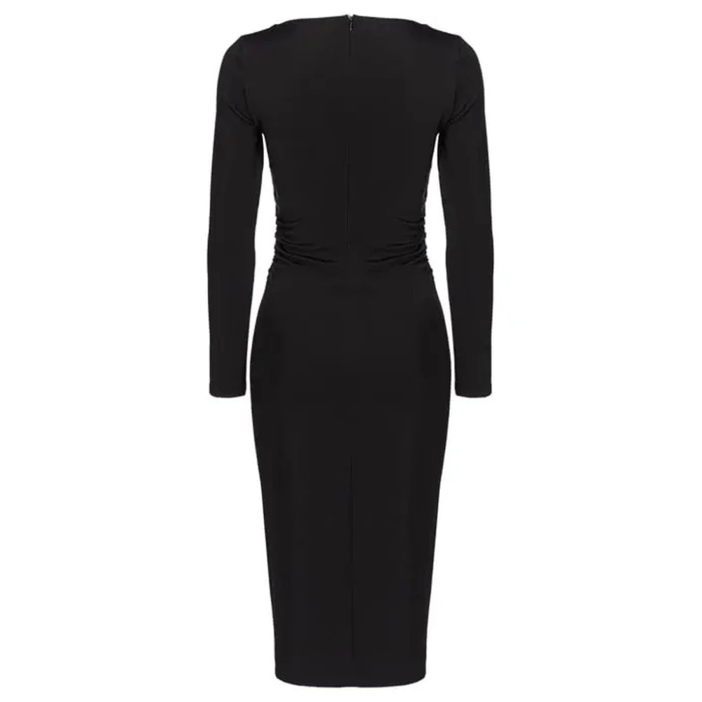 pinko Neopreen effect lange jurk Black Dames