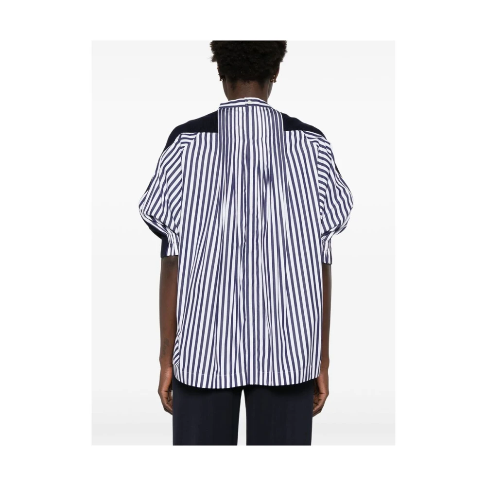 Sacai Blauwe Gebreide Trui Blue Dames