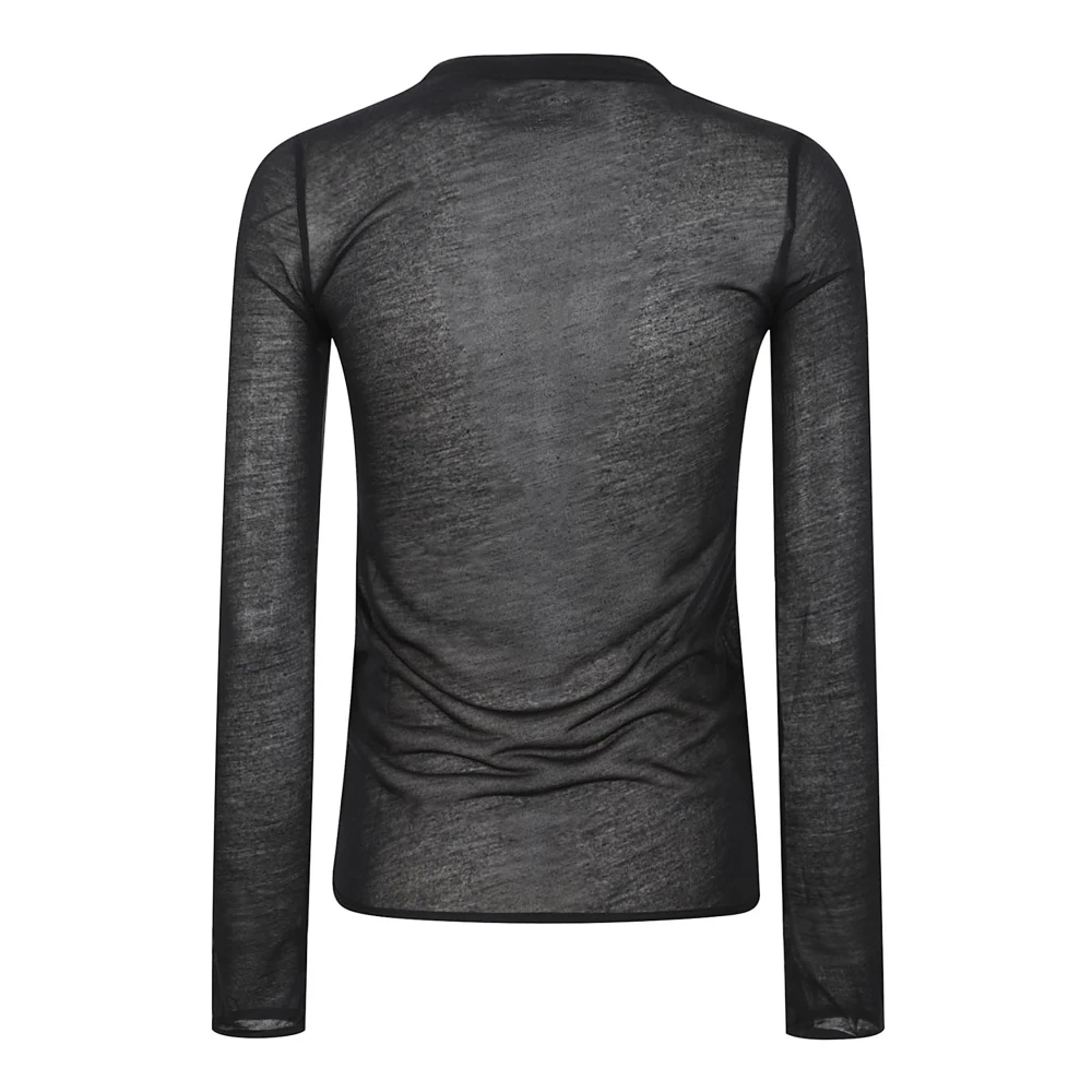 majestic filatures Zwarte Micromodal Cashmere T-shirts Polos Black Dames