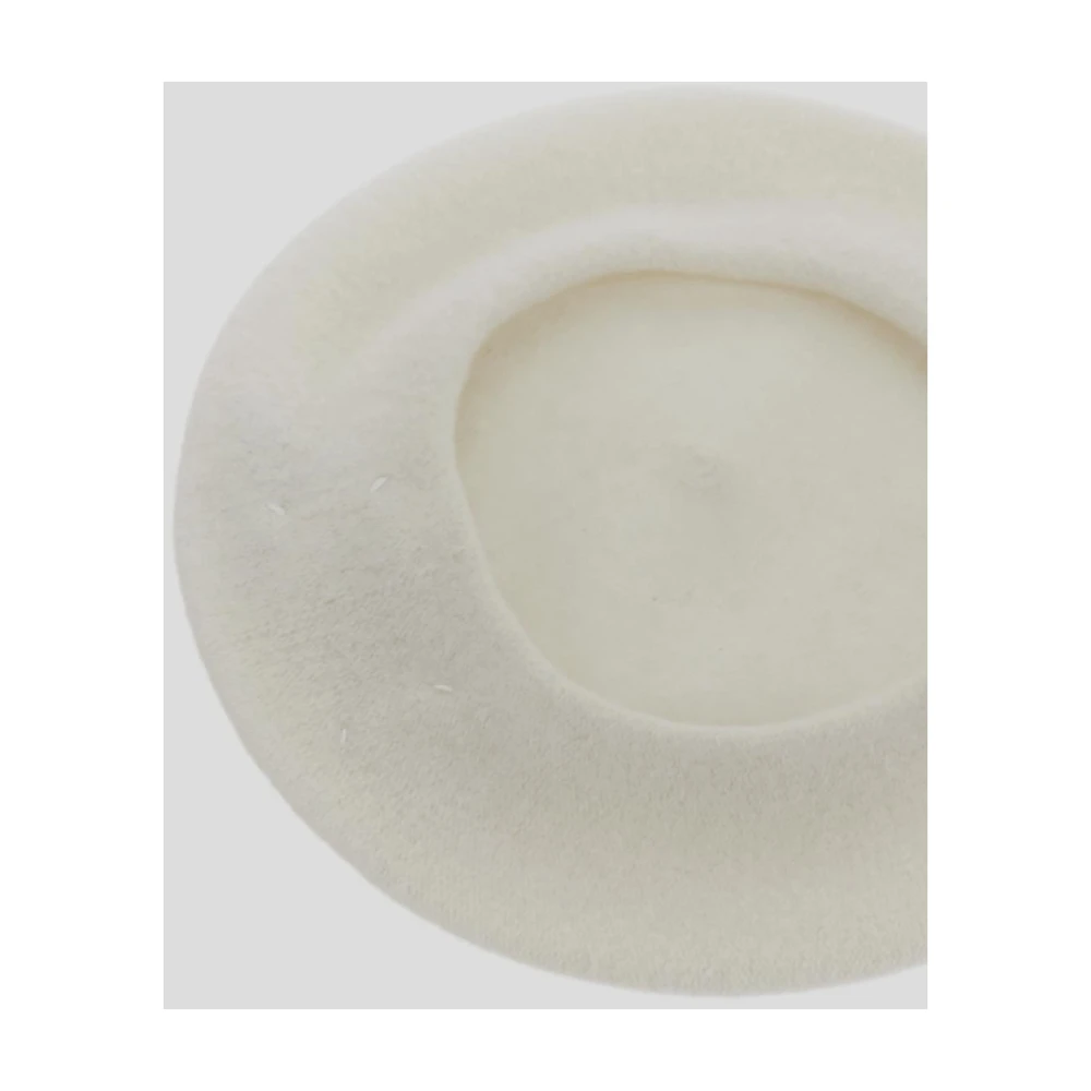 Maison Margiela Wollen Beanie Hoed Beige Dames