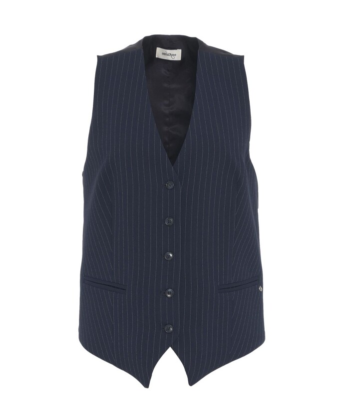 blazer-a-rayures-bleu-avec-encolure-en-v