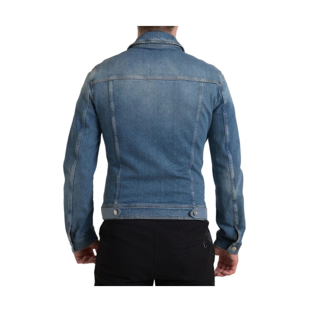 Dolce & Gabbana Elegante Blauwe Denim Jack Blue Heren