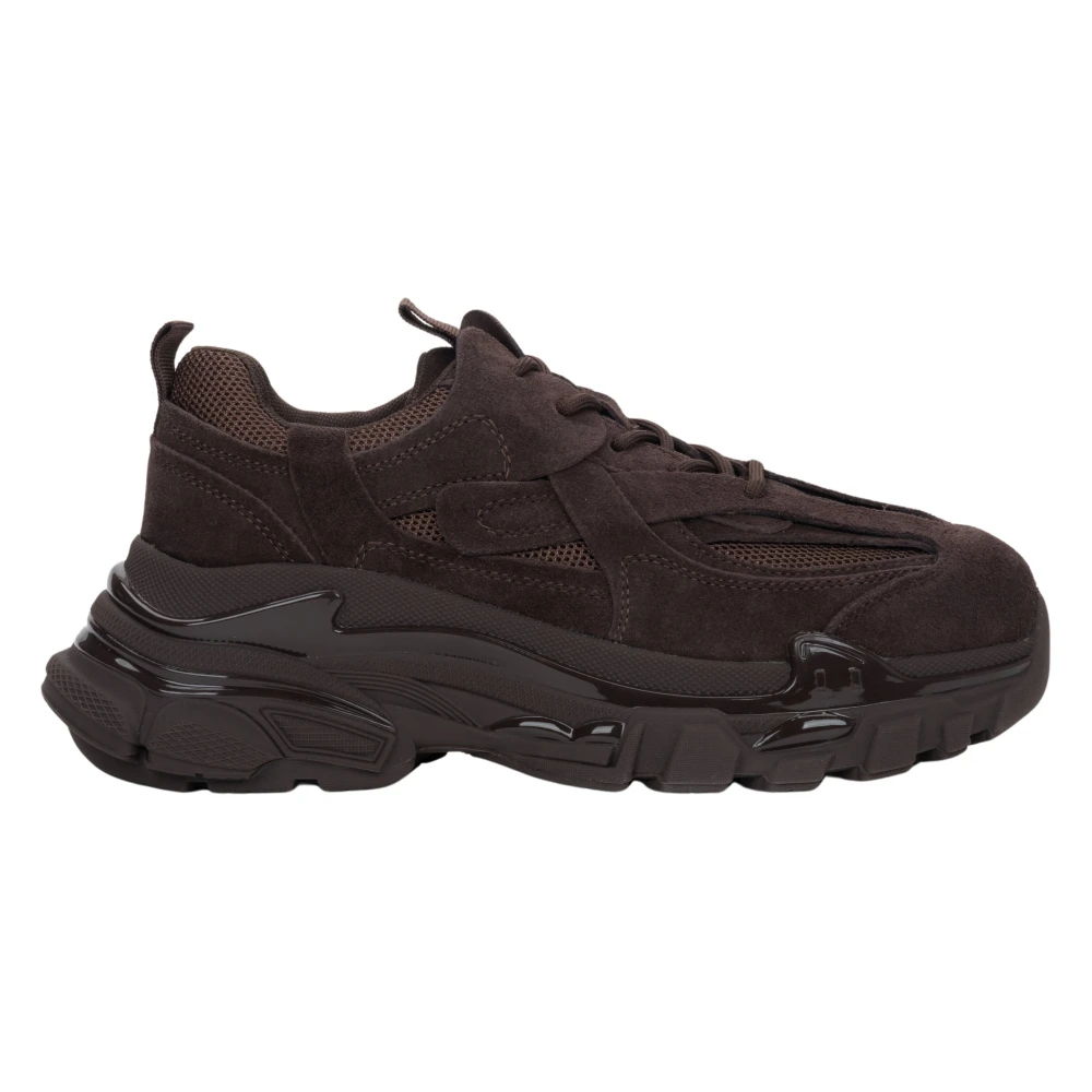 Estro Women's Brown Sneakers, 7 Uk, Es8 Low-Top Chunky Platform Trainers