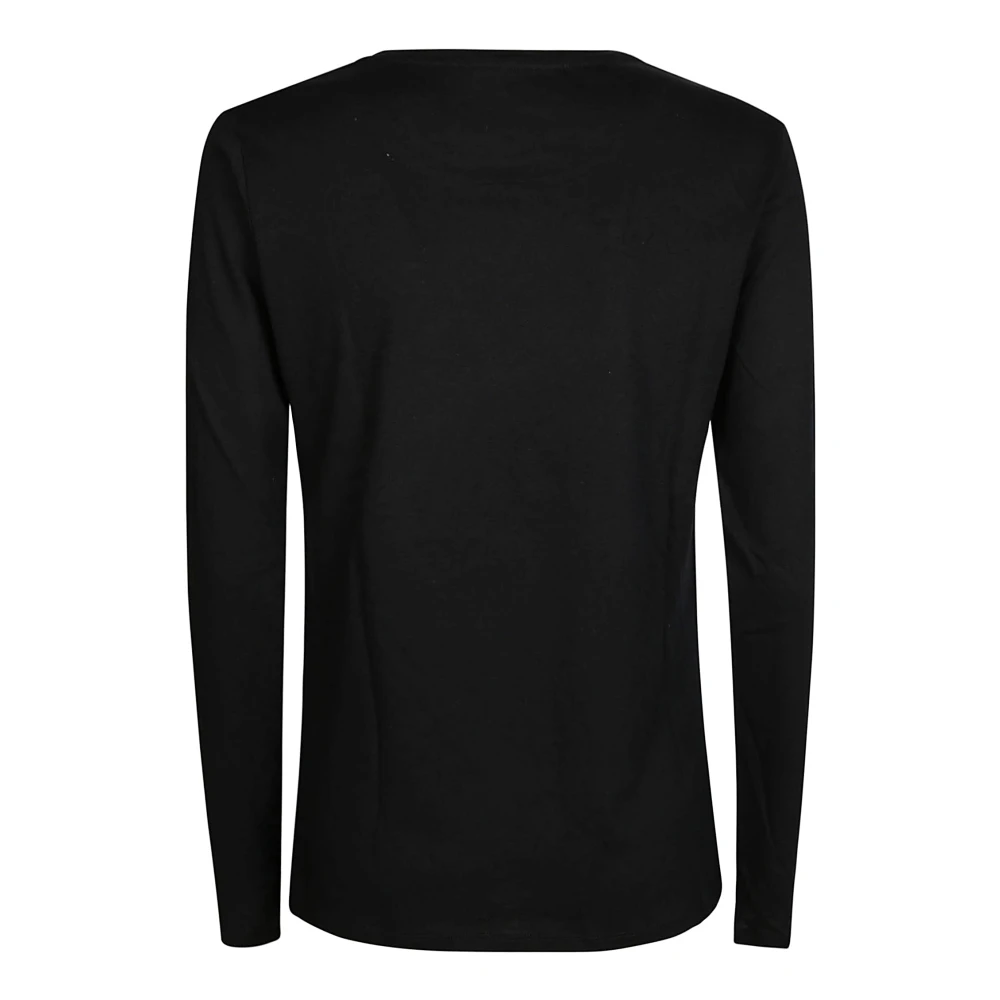 majestic filatures Lange mouw katoen kasjmier T-shirt Black Dames