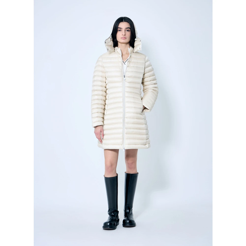 Moncler Gewatteerde Hooded Donsjas White Dames