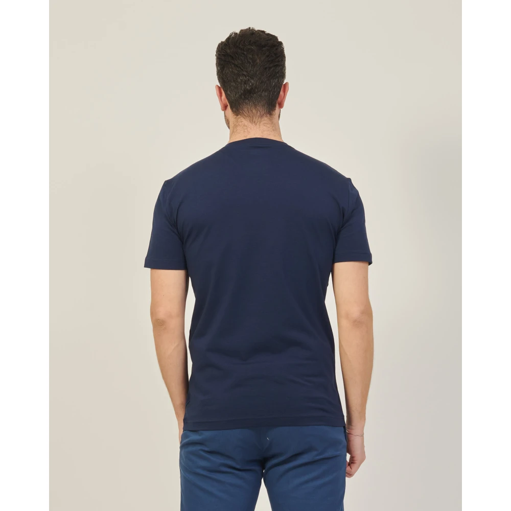Emporio Armani EA7 Blauw Katoenen Heren T-shirt Blue Heren