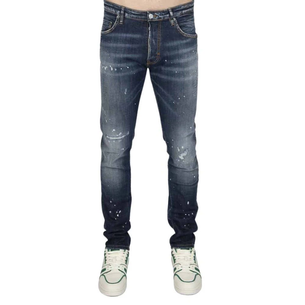My Brand Blauwe Gepatchte Geschilderde Jeans Blue Heren