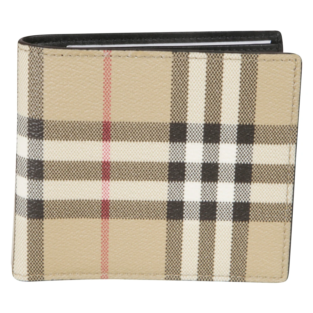 Burberry Men's Beige Wallets & Cardholders, One Size, Check Bifold Wallet