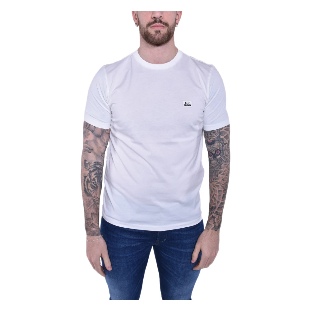 C.P. Company Logo Jersey T-shirt Ss24 Wit White Heren