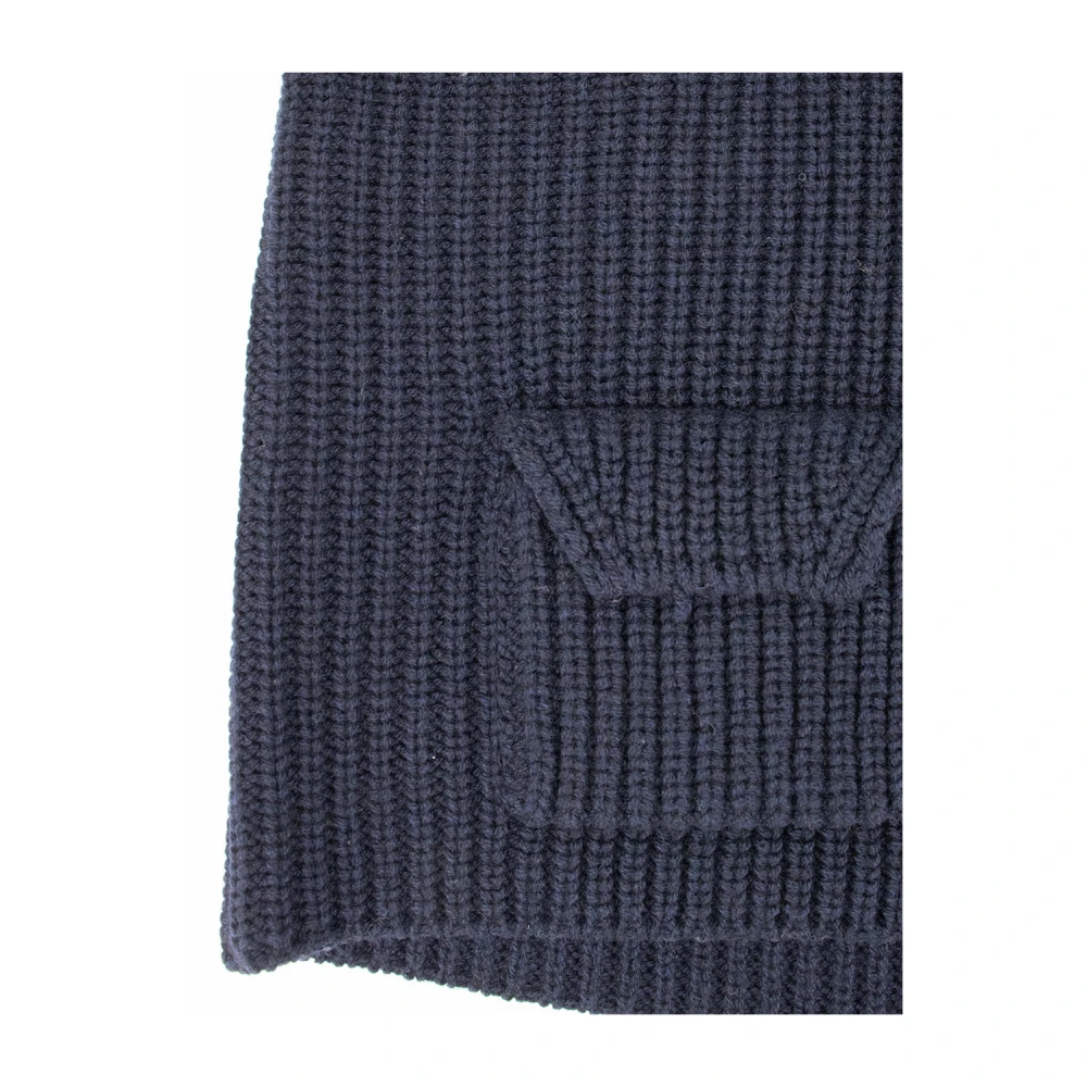 Le Tricot Perugia Gebreid Vest met Diepe Halslijn Blue Dames