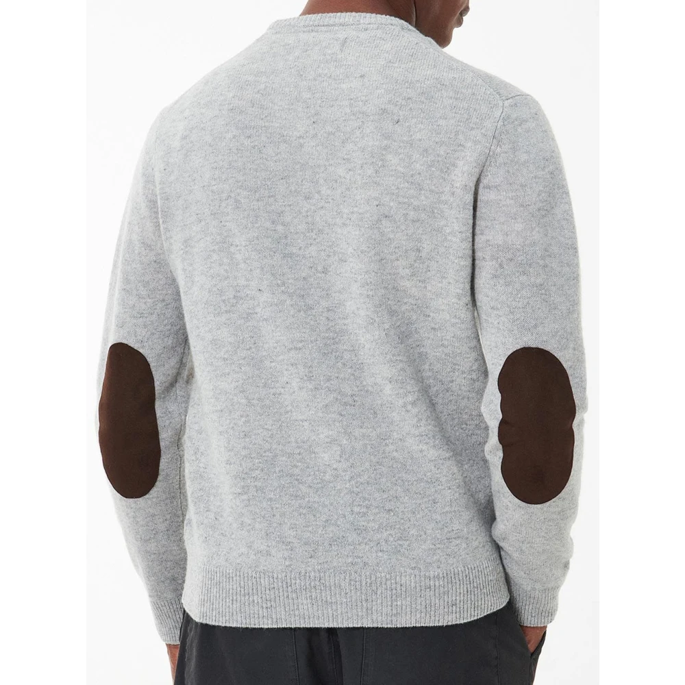 Barbour Essential Patch Crew Sweater Gray Heren