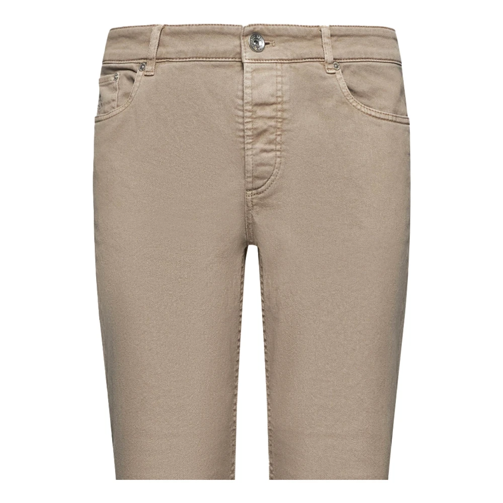 BRUNELLO CUCINELLI Beige Stretch Denim Straight-Leg Jeans Beige Heren