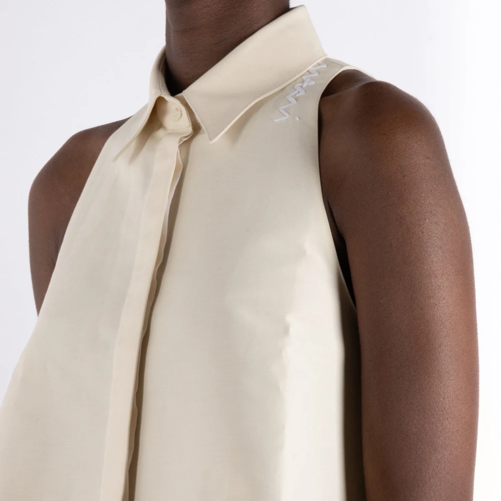 Marni Ivoor Katoenen Overhemd Beige Dames