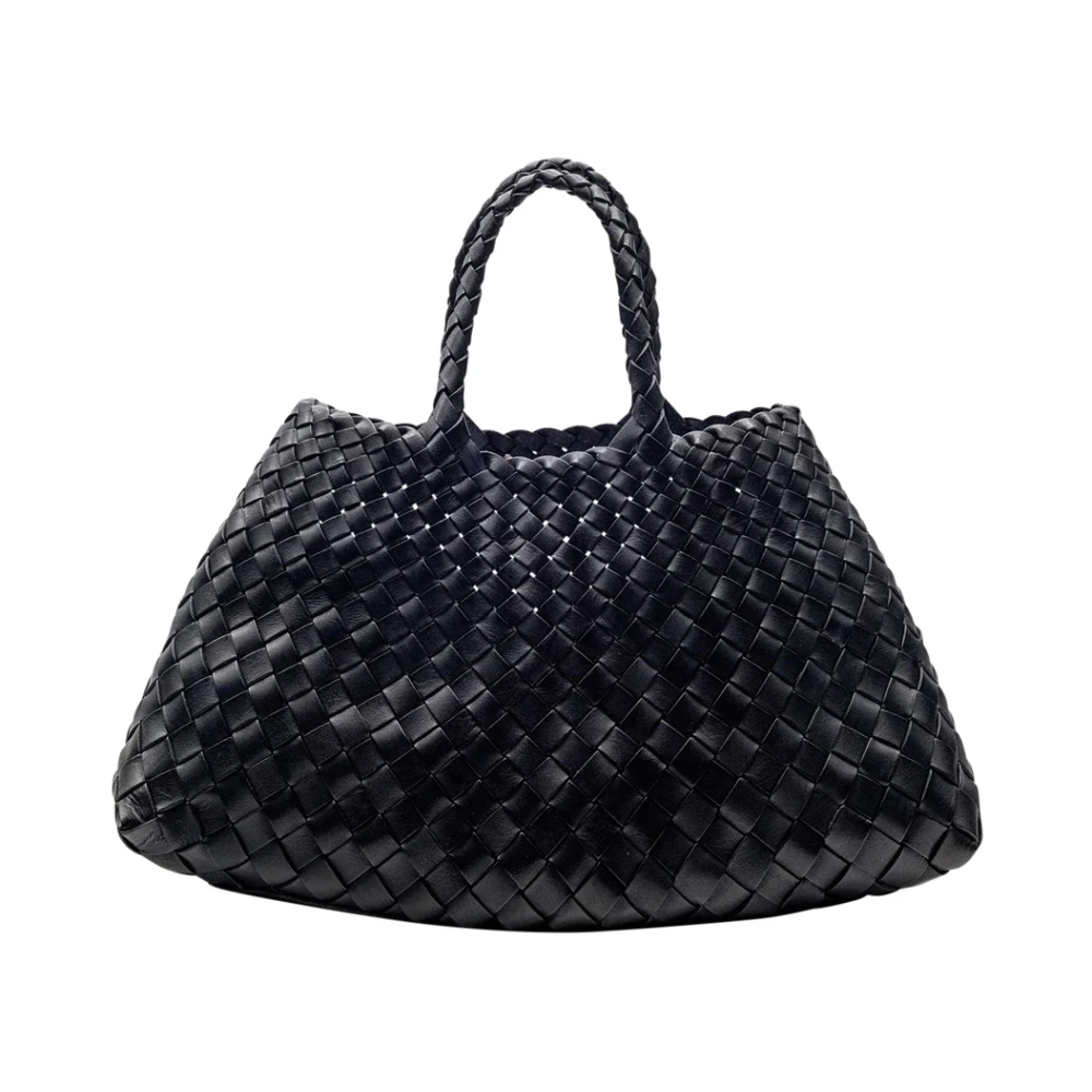 Dragon Diffusion Zwarte leren handtas met gevlochten design Black Dames