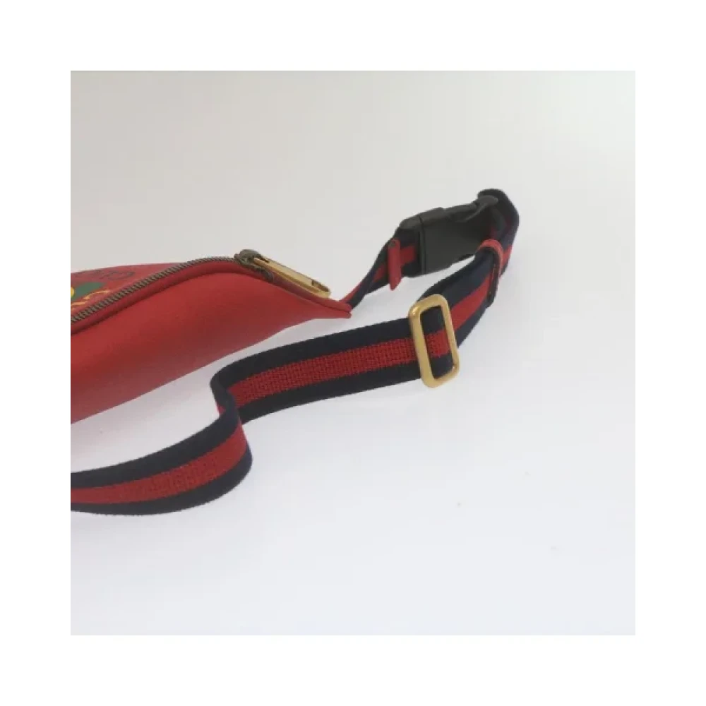 Gucci Vintage Tweedehands Rode Leren Gucci Schoudertas Red Dames