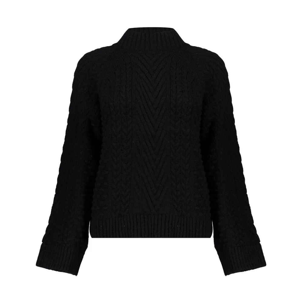Geisha Kabel Schildpadhals Pullover Sweater Black Dames