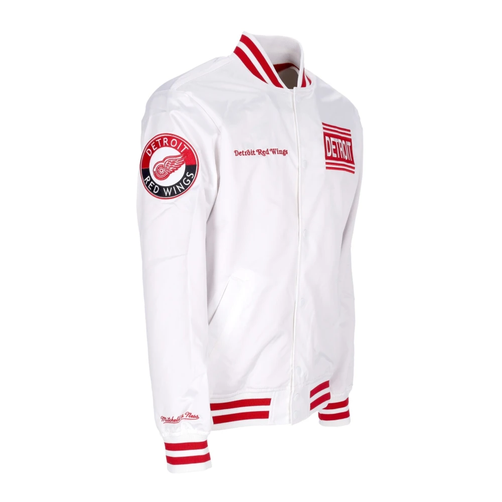 Mitchell & Ness Detroit Red Wings Bomberjack Wit White Heren