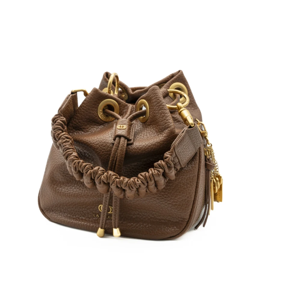La Carrie Stijlvolle Tas in Bruin Leer Brown Dames