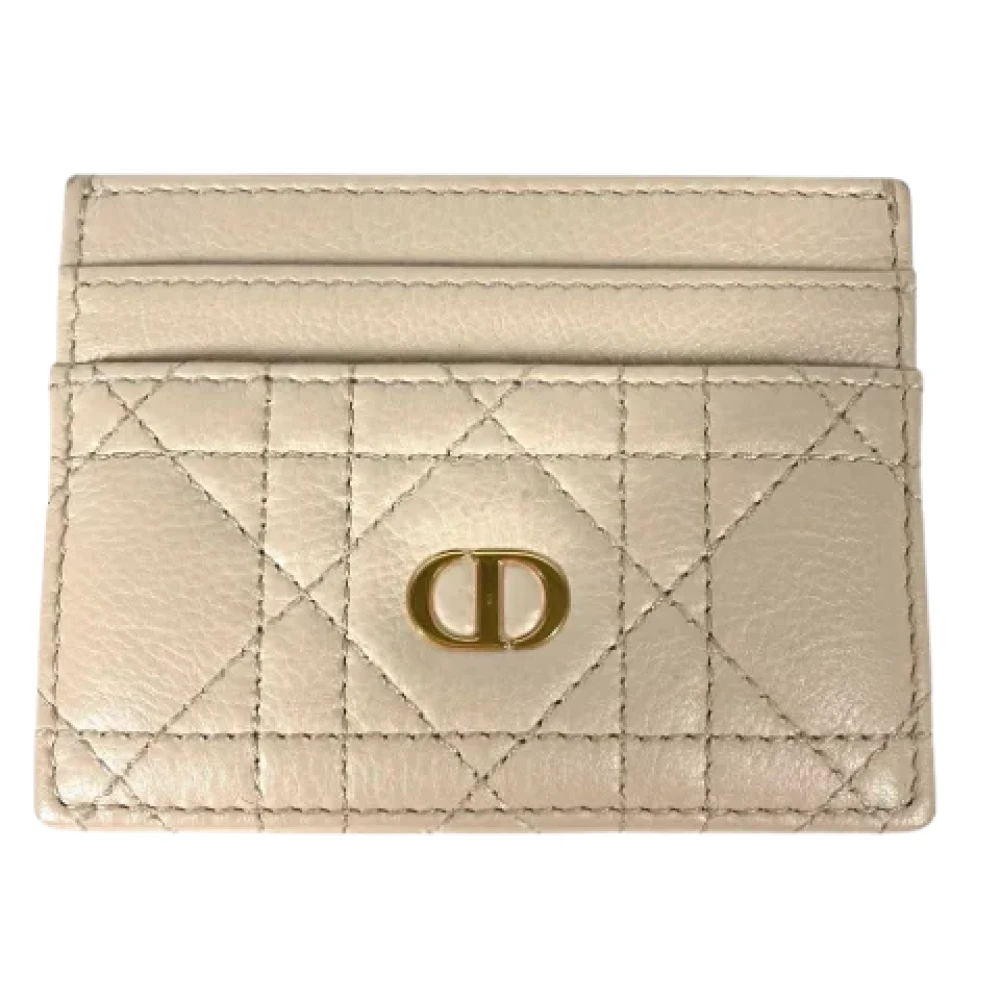 Dior Vintage Pre-owned Leather home-office Beige Dames