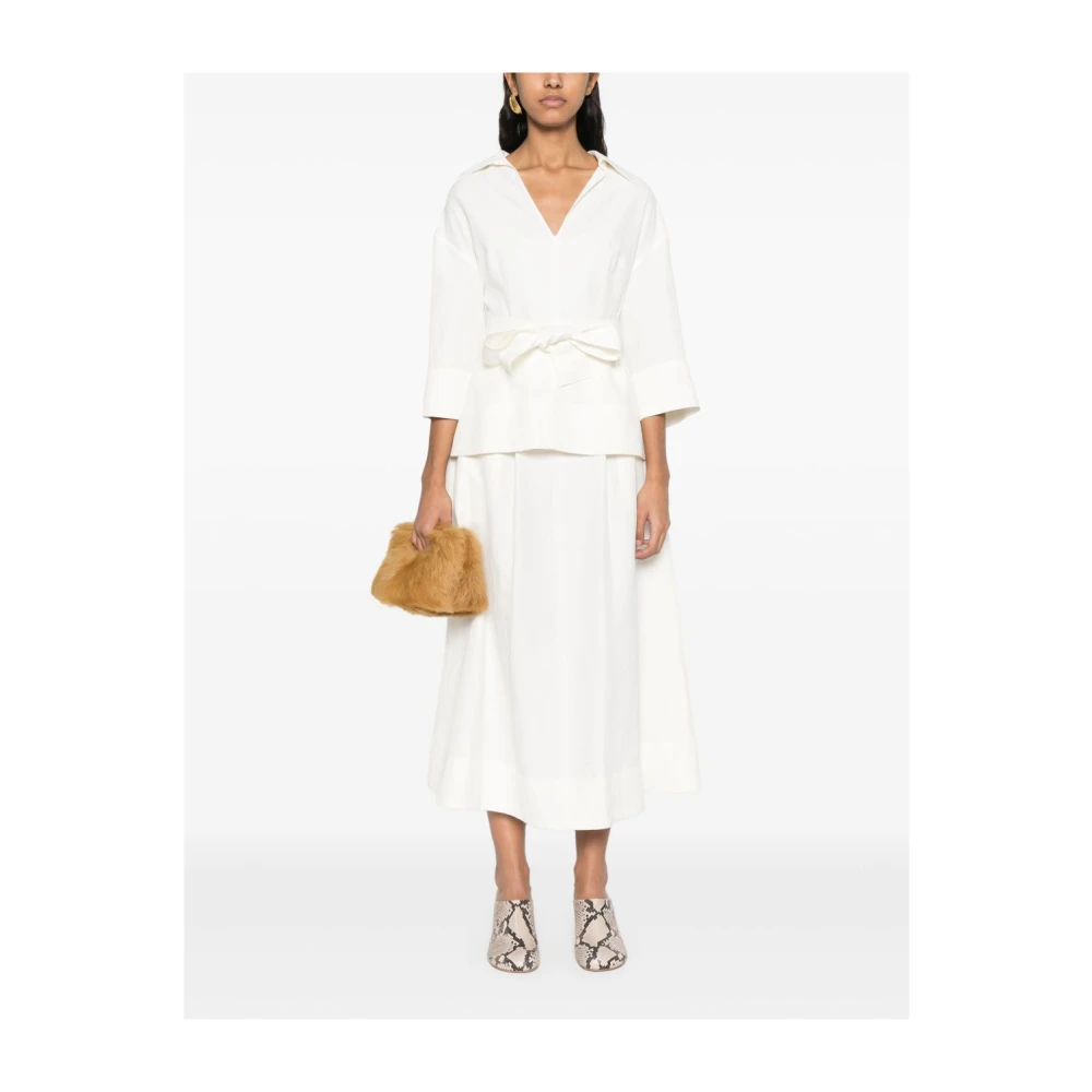 P.a.r.o.s.h. Witte Linnen Blend Raisa Shirt White Dames