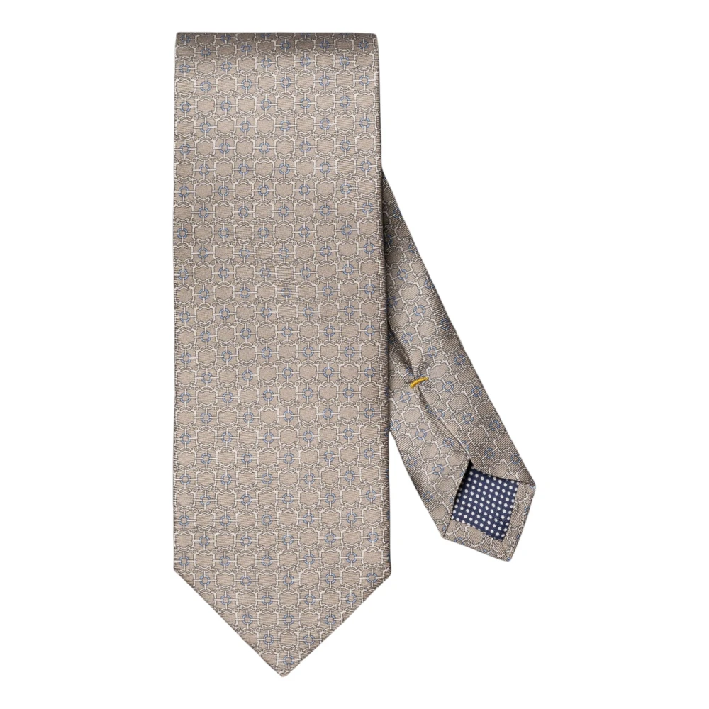 Eton Men's Beige Ties, One Size, Chain Print Silk Tie