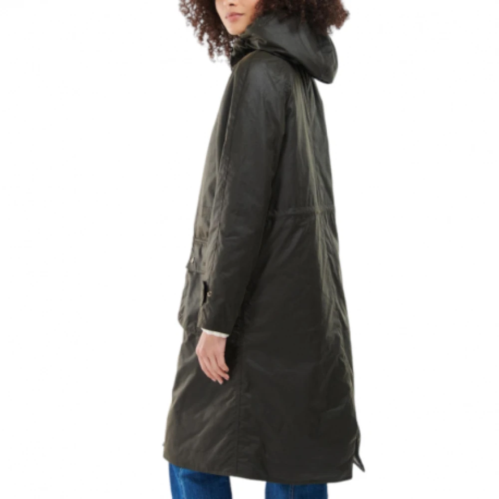Barbour Gewaxte parka met afneembare capuchon en gewatteerde voering Green Dames