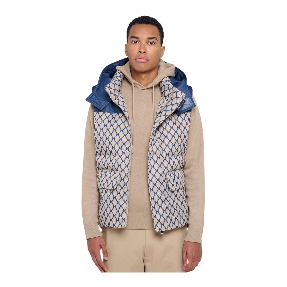 John Richmond Gewatteerd vest met capuchon Multicolor Heren