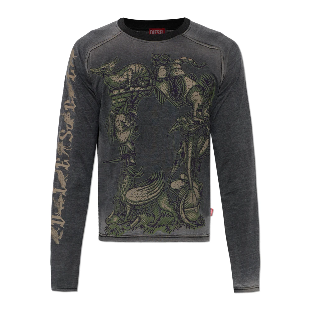 Diesel Uomo Grigio Top, Xl, New,