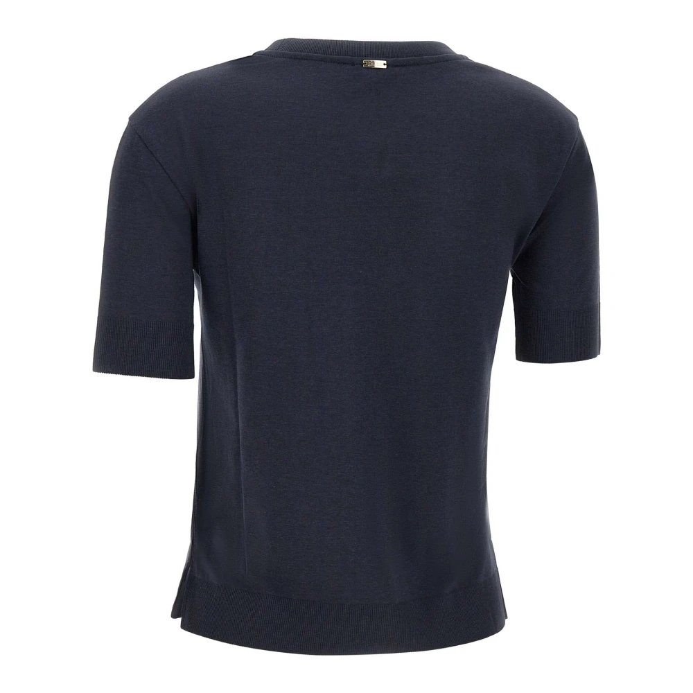 Herno Blauwe Trui met Korte Mouwen Blue Dames