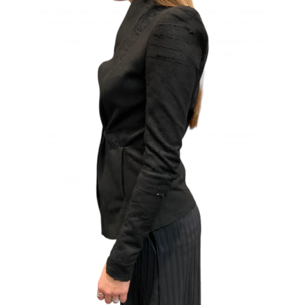 La Haine Inside Us Zwarte Verslonden Leren Jas Lw733 Black Dames