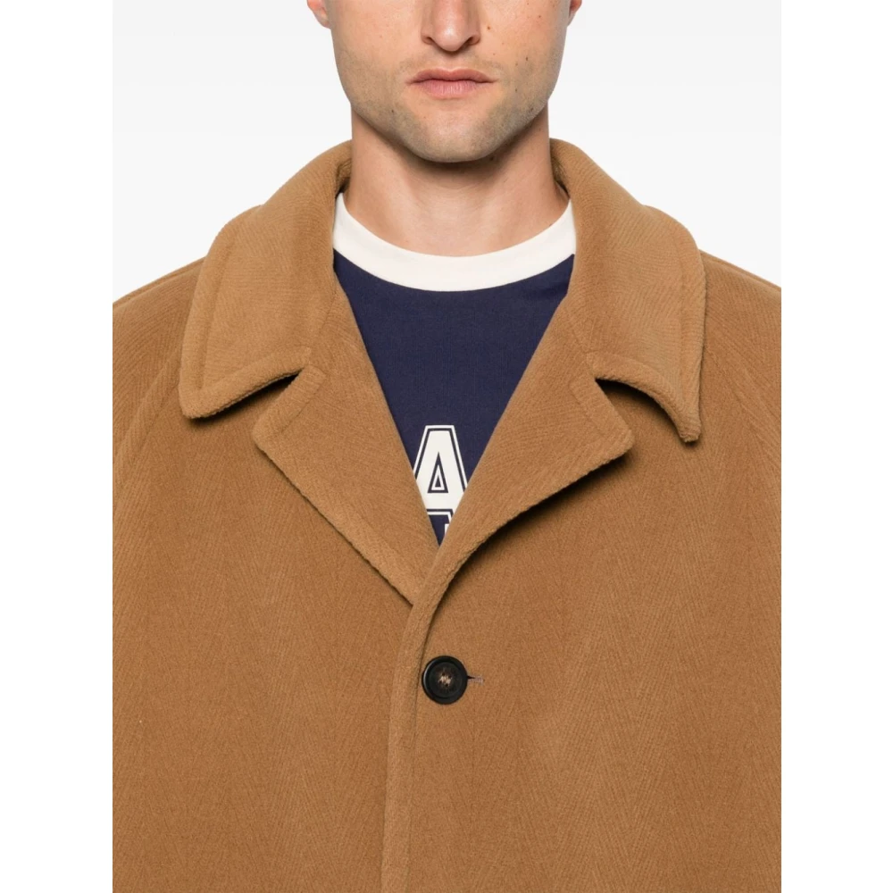 Golden Goose Chevron Wollen Jas Bruin Aw24 Brown Heren