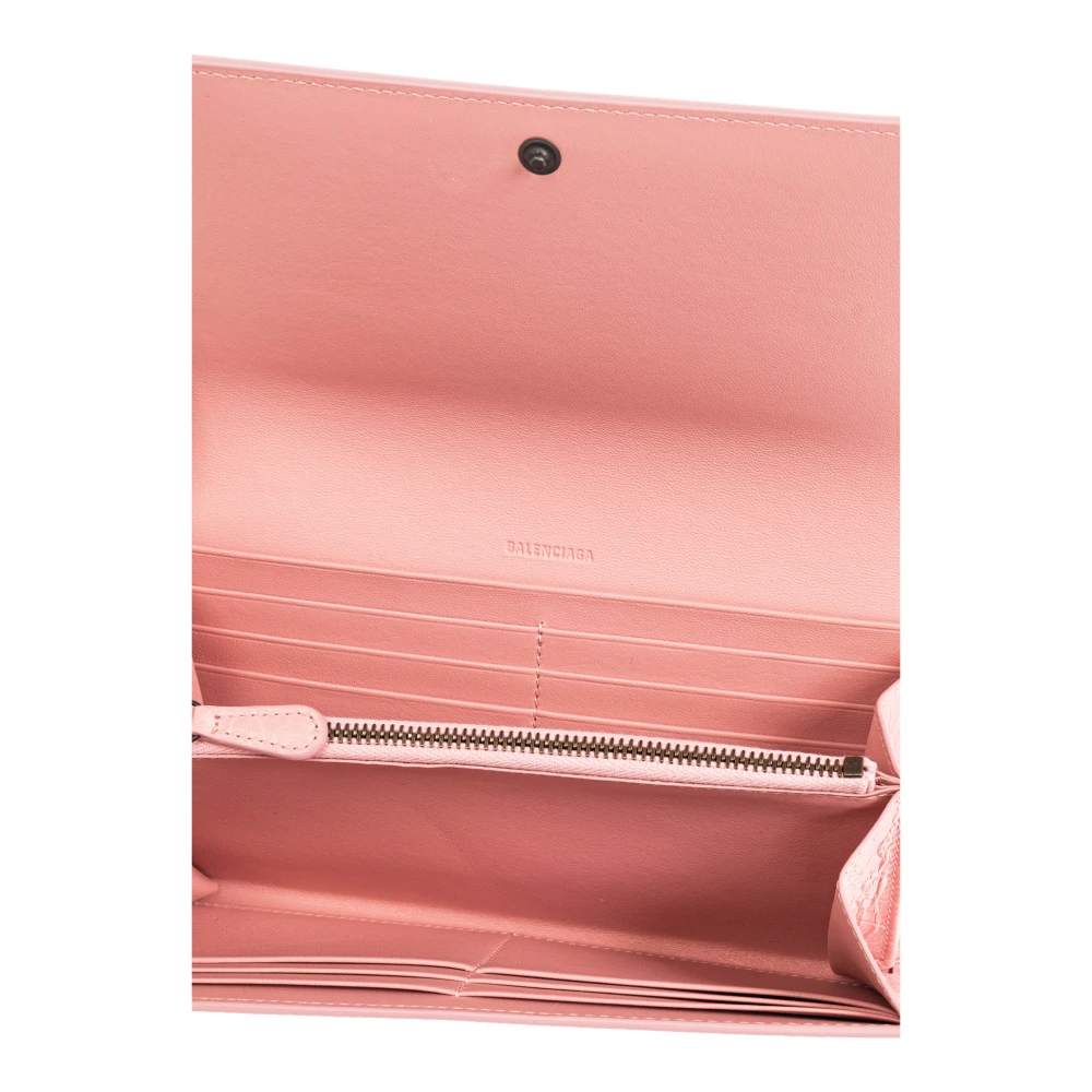 Balenciaga Portemonnee met Logo Pink Dames