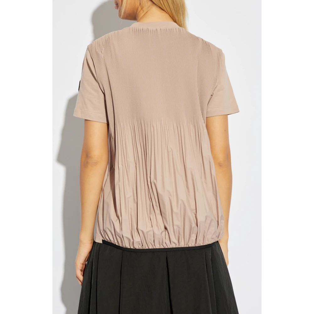 Moncler T-shirt met geplooide achterkant Pink Dames