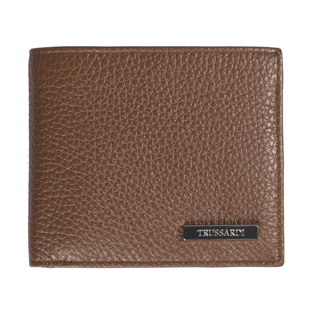 Trussardi Brown Leather Wallet Brun Unisex