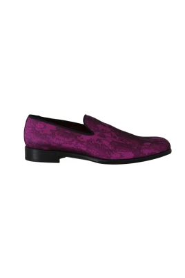 Lyxiga Jacquard Loafers Lila